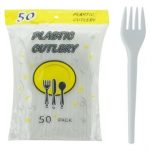 CUBIERTOS BLANCOS X 50 TENEDOR