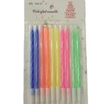 VELAS FLUO LARGAS X 10 *